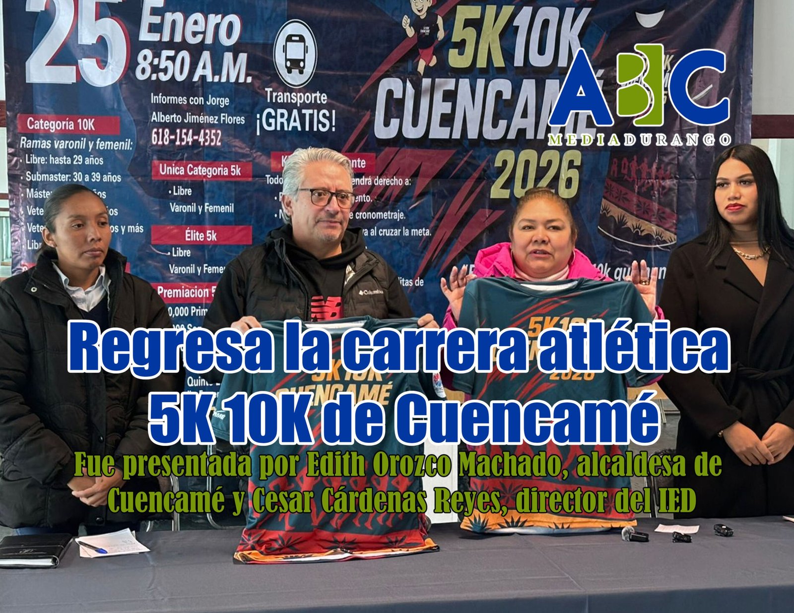 Presentan la tradicional Carrera Atlética 5K y 10K de Cuencamé - ABC Media